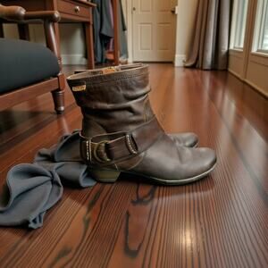 Pikolinos Brujas Brown Leather Ankle Boots Women’s EU 39 Made in Spain Boho Chic